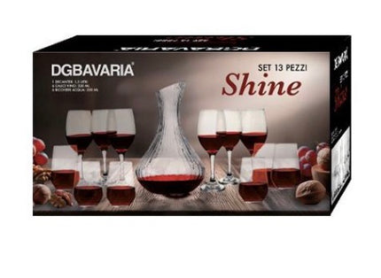 2 box set decanter e bicchieri 13 pezzi caduno