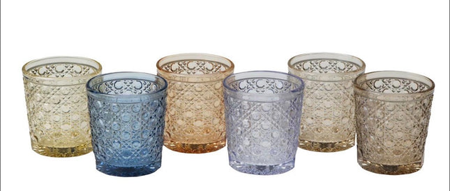 box 8 confezioni da  6 bicchieri acqua colorati