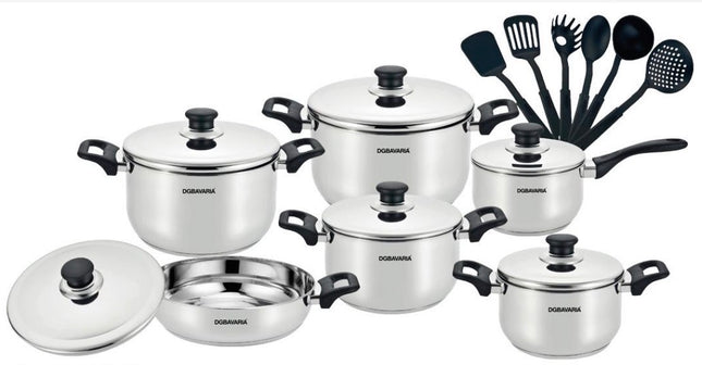 1 batteria 18 pz in acciaio inox